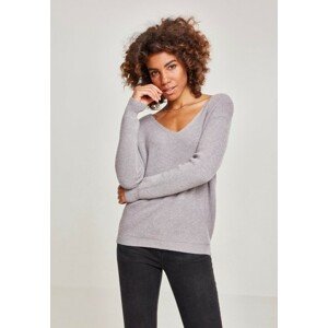 Urban Classics Ladies Back Lace Up Sweater grey - L