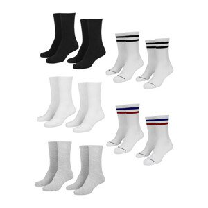 Urban Classics Sporty Socks 10-Pack blk/wht/gry+wht/nvy/rd+wht/blk - 43–46