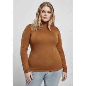 Urban Classics Ladies Basic Turtleneck Sweater toffee - 5XL
