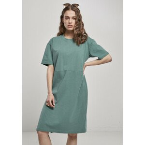 Urban Classics Ladies Organic Oversized Slit Tee Dress paleleaf - XXL
