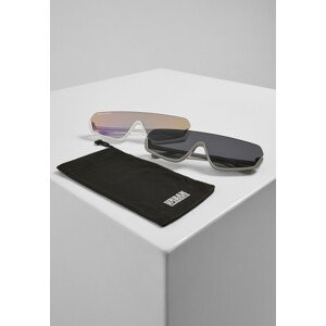 Urban Classics Sunglasses Spetses 2-Pack wht/hollographic+d.grey/blk - UNI