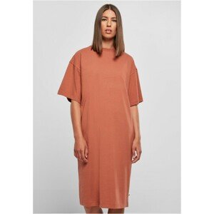 Urban Classics Ladies Organic Long Oversized Tee Dress terracotta - XL