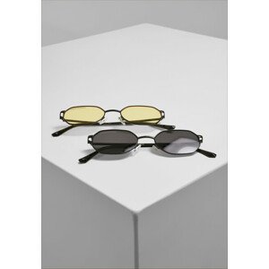 Urban Classics Sunglasses San Sebastian 2-Pack black+black/yellow - UNI