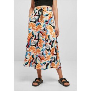 Urban Classics Ladies AOP Satin Midi Skirt magicmangoabstract - XL