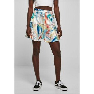 Urban Classics Ladies AOP Satin Mini Skirt softyellowvacation - XS