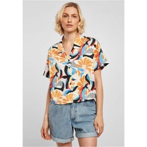 Urban Classics Ladies AOP Satin Resort Shirt magicmangoabstract - XL