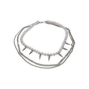 Urban Classics Meridian Pearl Layering Necklace silver - UNI