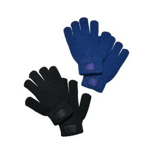 Urban Classics Knit Gloves Kids 2-Pack black/royal - L/XL